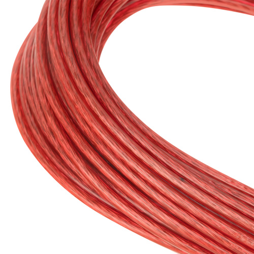 Трос металлополимерный красный ПР-3.0, толщина 3.0 мм, моток 20 метров Сибртех по ценам производителя в Воронеже с доставкой по всей России