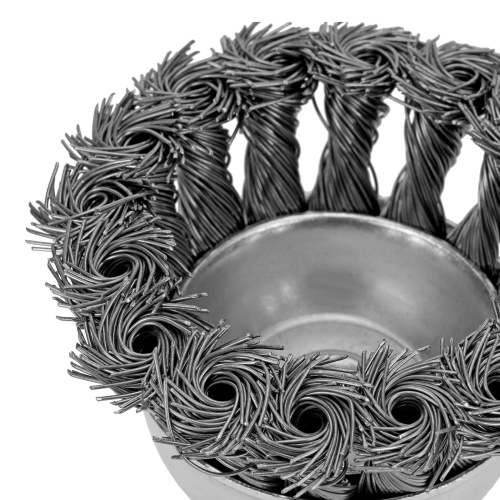 Щетка для дрели, 65 мм, "чашка" со шпилькой, крученая металлическая проволока Matrix по ценам производителя в Воронеже с доставкой по всей России