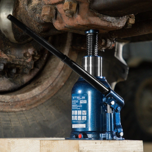 Домкрат гидравлический бутылочный телескопический, 10 т, подъем 180-430 мм Stels по ценам производителя в Воронеже с доставкой по всей России