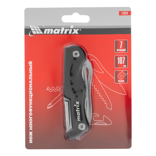 Нож многофункциональный, 7 функций, в чехле, 107 мм Matrix по ценам производителя в Воронеже с доставкой по всей России