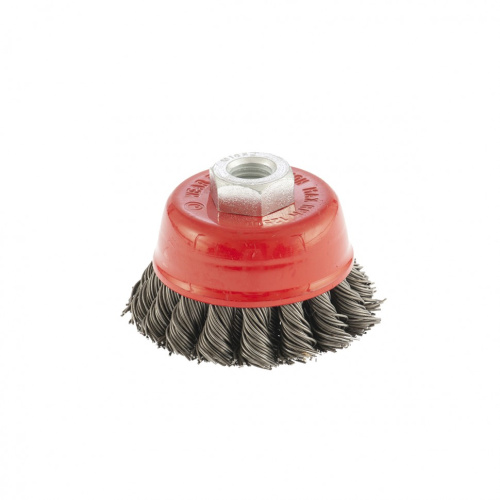 Щетка для УШМ, 75 мм, М14, "чашка", двухрядная, крученая проволока 0.8 мм Matrix по ценам производителя в Воронеже с доставкой по всей России