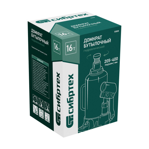 Домкрат гидравлический бутылочный, 16 т, 205-400 мм Сибртех по ценам производителя в Воронеже с доставкой по всей России