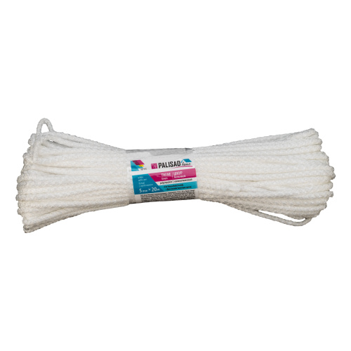 Шнур бельевой полипропиленовый с сердечником, 5 мм L 20 м, белый, Home Palisad по ценам производителя в Воронеже с доставкой по всей России