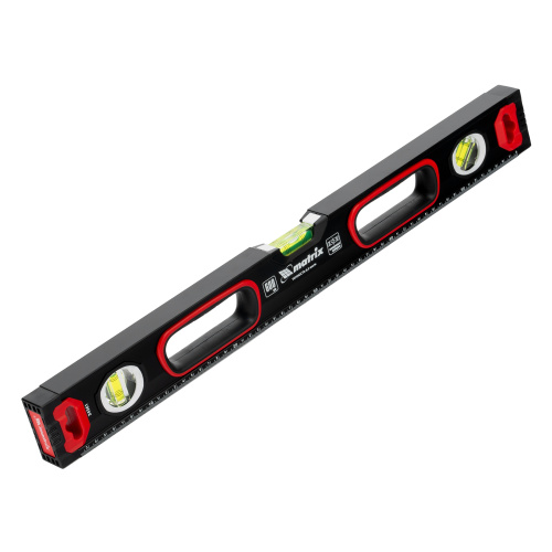 Уровень алюминиевый, усиленный, фрезерованный, 3 глазка, двухкомпонентные рукоятки, 600 мм Matrix по ценам производителя в Воронеже с доставкой по всей России