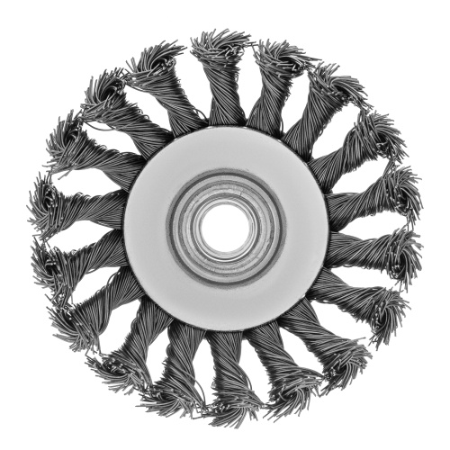Щетка для УШМ, 100 мм, М14, "тарелка", крученая проволока 0.5 мм Matrix по ценам производителя в Воронеже с доставкой по всей России