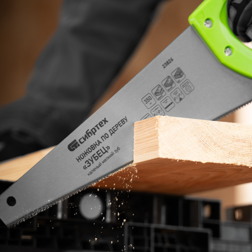 Ножовка по дереву"Зубец" для точных пильных работ, 350 мм, каленый зуб 2D, 14 TPI, двухкомпонентная рукоятка Сибртех по ценам производителя в Воронеже с доставкой по всей России