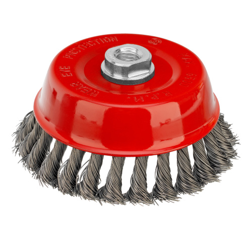 Щетка для УШМ, 125 мм, М14, "чашка", крученая проволока 0.5 мм Matrix по ценам производителя в Воронеже с доставкой по всей России