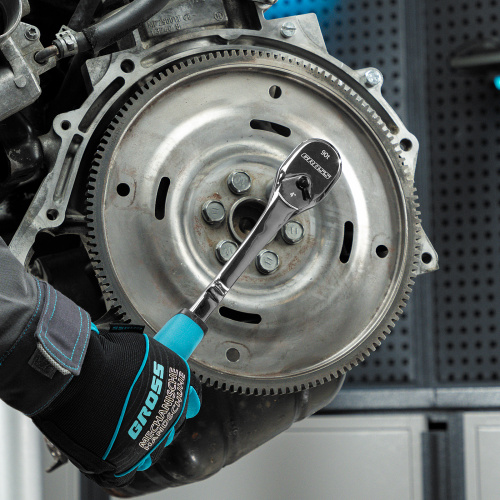 Ключ-трещотка 1/2", CrV, 90 зубьев, усиленный, хром Gross по ценам производителя в Воронеже с доставкой по всей России