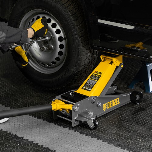 Домкрат гидравлический подкатной, 3 т, 125-470 мм, быстрый подъем, проф. Denzel по ценам производителя в Воронеже с доставкой по всей России