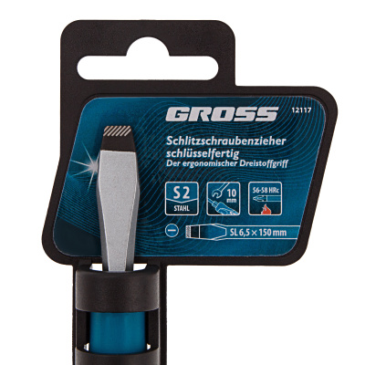 Отвертка SL6.5 x 150 мм, S2, трехкомпонентная рукоятка Gross по ценам производителя в Воронеже с доставкой по всей России