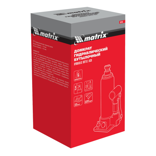 Домкрат гидравлический бутылочный, 6 т, h подъема 216-413 мм Matrix по ценам производителя в Воронеже с доставкой по всей России