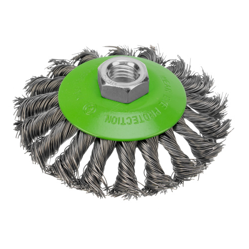 Щетка для УШМ, 100 мм, М14, "тарелка", крученая металлическая проволока Сибртех по ценам производителя в Воронеже с доставкой по всей России