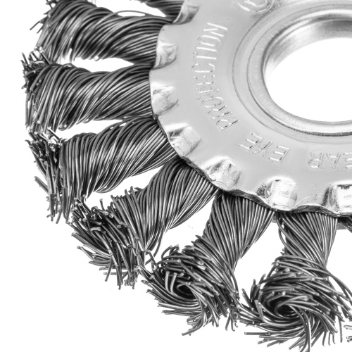 Щетка для УШМ 100 мм, посадка 22.2 мм, плоская, крученая проволока 0.5 мм Matrix по ценам производителя в Воронеже с доставкой по всей России