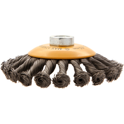 Щетка для УШМ, 125 мм, "Тарелка", крученая нержавеющая проволока 0.5 мм, М14 Denzel по ценам производителя в Воронеже с доставкой по всей России
