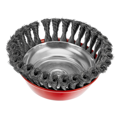 Щетка для УШМ, 150 мм, М14, "чашка", крученая проволока 0.35 мм Matrix по ценам производителя в Воронеже с доставкой по всей России