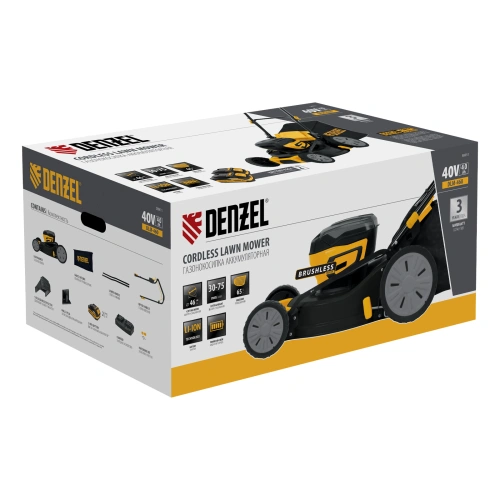 Газонокосилка аккумуляторная бесщет. DLM-460, 460 мм, травосб. 65 л., Li-Ion, 40 В Denzel по ценам производителя в Воронеже с доставкой по всей России
