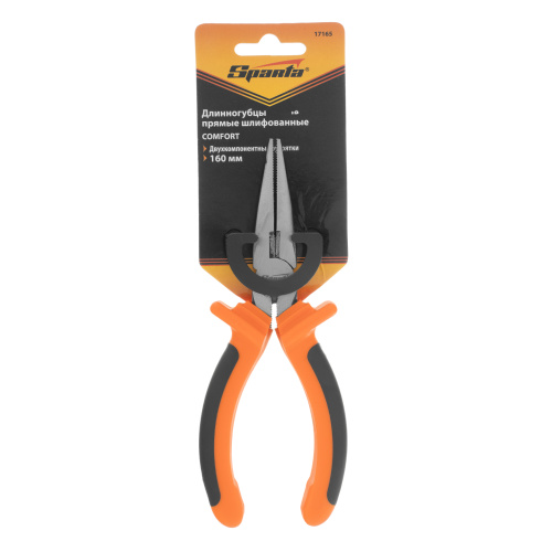 Длинногубцы прямые Comfort, 160 мм ,шлифованные, двухкомпонентные рукоятки Sparta по ценам производителя в Воронеже с доставкой по всей России
