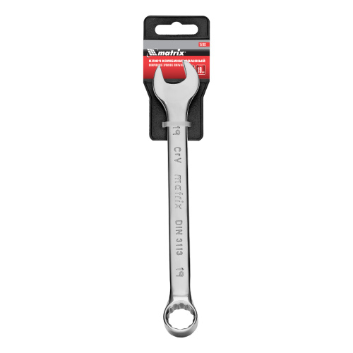 Ключ комбинированный, 19 мм, CrV, полированный хром Matrix по ценам производителя в Воронеже с доставкой по всей России