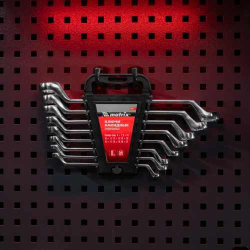 Набор ключей накидных, 6-22 мм, CR-V, 8 шт, полированный хром Matrix по ценам производителя в Воронеже с доставкой по всей России