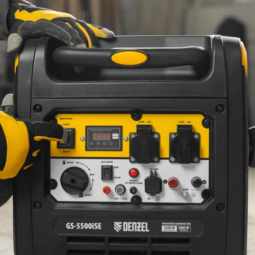Генератор инверторный GS-5500iSE, 5,5 кВт, 230 В, закрытый корпус,электростартер Denzel по ценам производителя в Воронеже с доставкой по всей России
