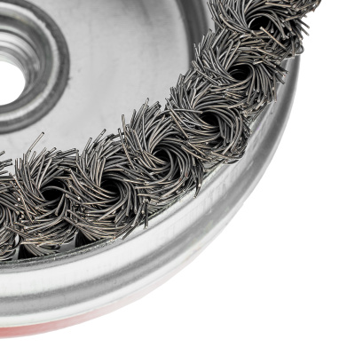 Щетка для УШМ Heavy Duty, 80 мм, М14, "чашка", крученая проволока 0.5 мм Matrix по ценам производителя в Воронеже с доставкой по всей России