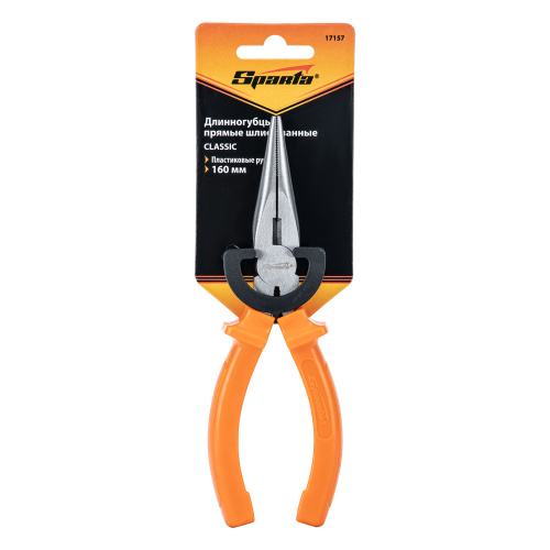 Длинногубцы прямые Classic, 160 мм, шлифованные, пластмассовые рукоятки Sparta по ценам производителя в Воронеже с доставкой по всей России