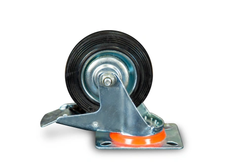 Колесо поворотное резина SCb 42 100 мм с тормозом (Y) по ценам производителя в Воронеже с доставкой по всей России
