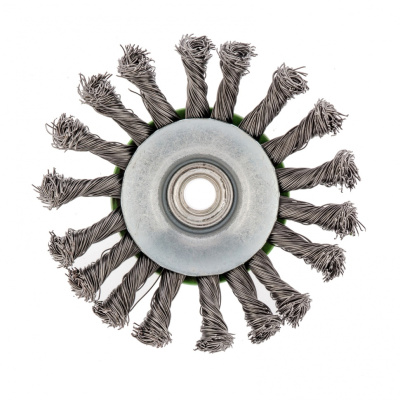 Щетка для УШМ, 115 мм, М14, "тарелка", крученая проволока 0.5 мм Сибртех по ценам производителя в Воронеже с доставкой по всей России