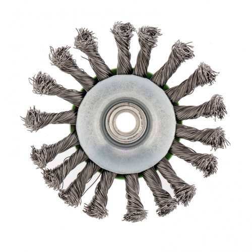 Щетка для УШМ, 115 мм, М14, "тарелка", крученая проволока 0.5 мм Сибртех по ценам производителя в Воронеже с доставкой по всей России