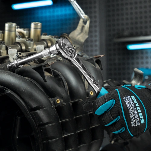 Ключ-трещотка 3/8", CrV, 90 зубьев, усиленный, хром Gross по ценам производителя в Воронеже с доставкой по всей России