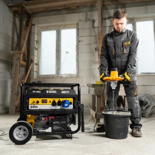 Генератор бензиновый PS 70 EA, 7.0 кВт, 230 В, 25 л, коннектор автоматики, электростартер Denzel по ценам производителя в Воронеже с доставкой по всей России