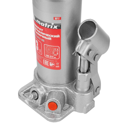 Домкрат гидравлический бутылочный, 3 т, высота подъема 194-372 мм Matrix по ценам производителя в Воронеже с доставкой по всей России