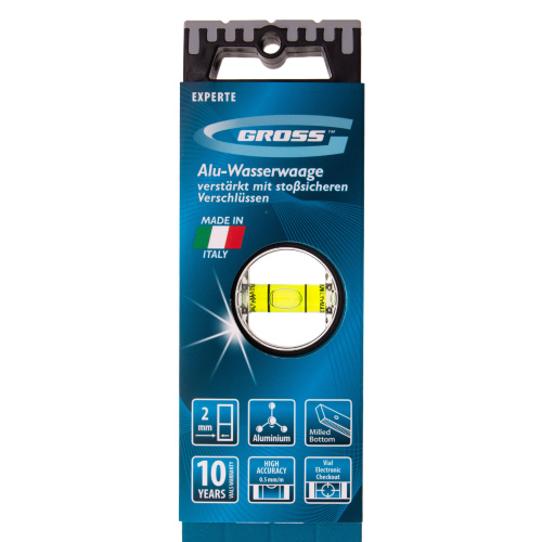 Уровень алюминиевый, 1000 мм, усиленный с ударопрочными заглушками, рукоятки, 3 глазка Gross по ценам производителя в Воронеже с доставкой по всей России