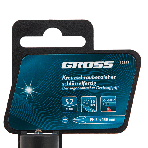 Отвертка PH2 x 150 мм, S2, трехкомпонентная ручка Gross по ценам производителя в Воронеже с доставкой по всей России