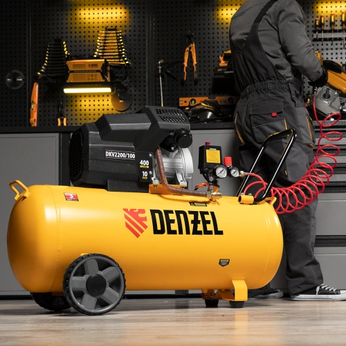 Компрессор воздушный DKV2200/100, Х-PRO 2.2 кВт, 400 л/мин, 100л Denzel по ценам производителя в Воронеже с доставкой по всей России