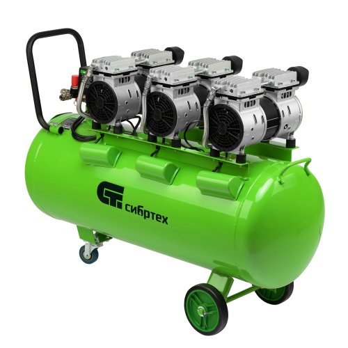 Компрессор безмаслянный малошумный МБ 2250/100, 2250 Вт, 100л, 400 л/мин Сибртех по ценам производителя в Воронеже с доставкой по всей России