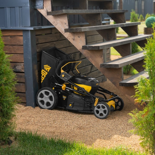 Газонокосилка аккумуляторная бесщет. DLM-460, 460 мм, травосб. 65 л., Li-Ion, 40 В Denzel по ценам производителя в Воронеже с доставкой по всей России