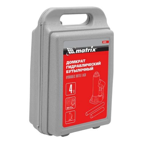Домкрат гидравлический бутылочный, 4 т, высота подъема 194-372 мм, в пластиковый кейсе Matrix по ценам производителя в Воронеже с доставкой по всей России