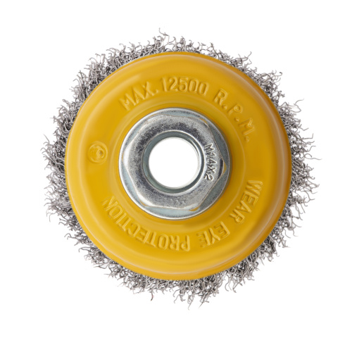 Щетка для УШМ, 75 мм, "Чашка", витая нержавеющая проволока 0.3 мм, М14 Denzel по ценам производителя в Воронеже с доставкой по всей России