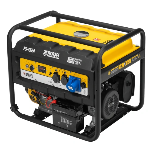 Генератор бензиновый PS 55 EA, 5.5 кВт, 230 В, 25 л, коннектор автоматики, электростартер Denzel по ценам производителя в Воронеже с доставкой по всей России