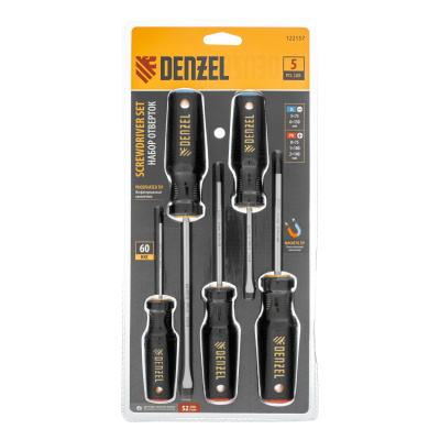 Набор отверток, 5 шт., PH+SL, S2, 3к рукоятка Denzel по ценам производителя в Воронеже с доставкой по всей России