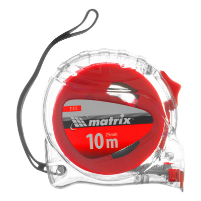 Рулетка Crystal,10 м х 25 мм,корпус из поликарбоната Matrix по ценам производителя в Воронеже с доставкой по всей России