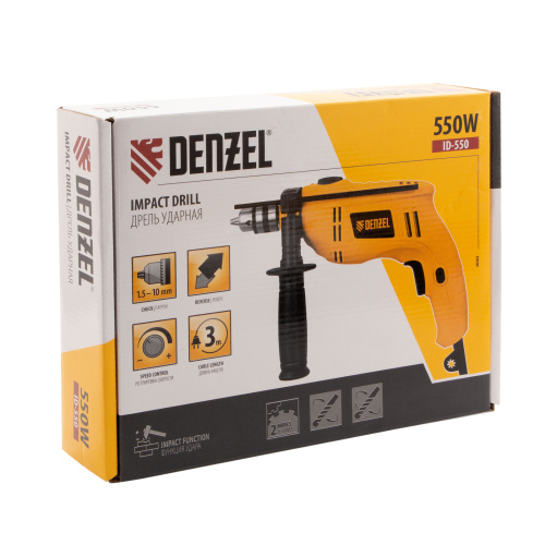 Дрель ударная ID-550, 550 Вт, 0-2900 об/мин, 46400 уд/мин Denzel по ценам производителя в Воронеже с доставкой по всей России