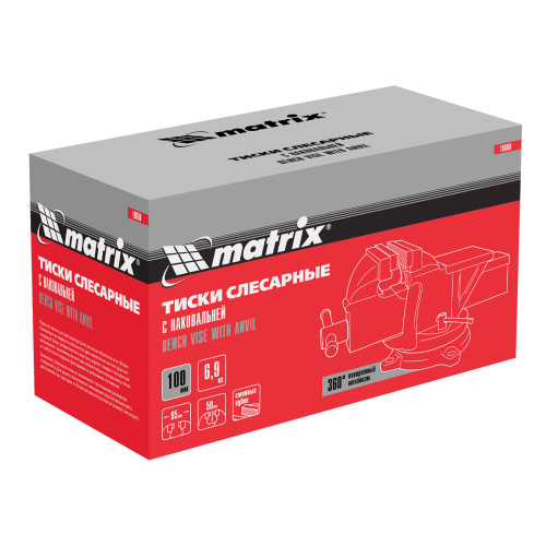 Тиски слесарные, 100 мм, поворотные, с наковальней Matrix по ценам производителя в Воронеже с доставкой по всей России
