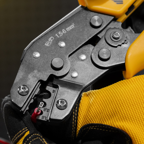 Клещи для обжима неизолированных наконечников НК и НВ, разъемов РП, 1,5 - 6 мм2 Denzel по ценам производителя в Воронеже с доставкой по всей России