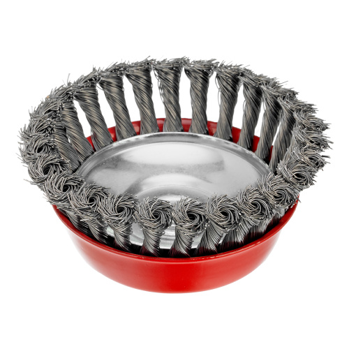 Щетка для УШМ, 125 мм, М14, "чашка", крученая проволока 0.5 мм Matrix по ценам производителя в Воронеже с доставкой по всей России