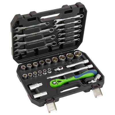 Набор инструментов 32 предмета, CrV, 1/2" Сибртех по ценам производителя в Воронеже с доставкой по всей России