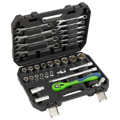 Набор инструментов 32 предмета, CrV, 1/2" Сибртех по ценам производителя в Воронеже с доставкой по всей России