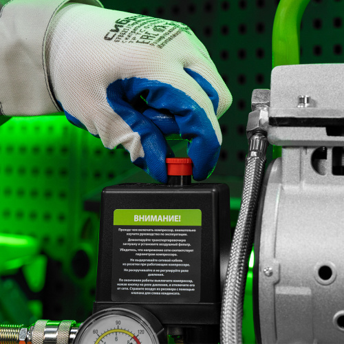 Компрессор безмаслянный малошумный МБ 750/10,750 Вт, 10 л, 150 л/мин Сибртех по ценам производителя в Воронеже с доставкой по всей России