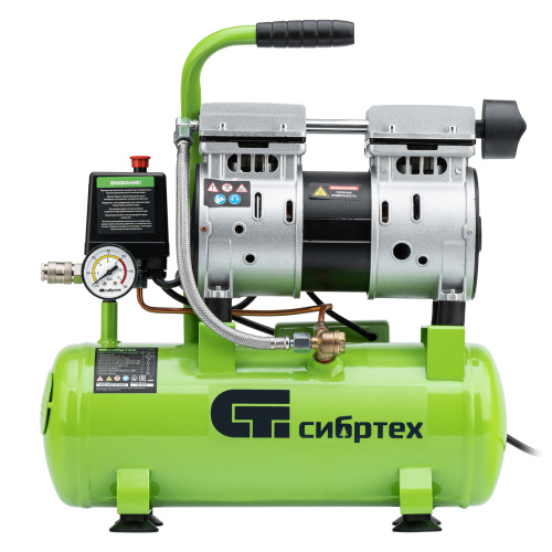Компрессор безмаслянный малошумный МБ 750/10,750 Вт, 10 л, 150 л/мин Сибртех по ценам производителя в Воронеже с доставкой по всей России